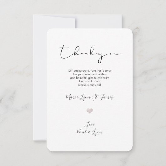 ベビーシャワーありがとう写真アナウンス サンキューカード (裏面)