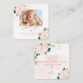 ベビーシャワーありがとう赤面ピンク牡丹 ノートカード (正面/裏面)