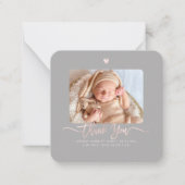 ベビーシャワーありがとうDIYカラースクリプトノートカード ノートカード (正面)