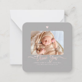 ベビーシャワーありがとうDIYカラースクリプトノートカード ノートカード