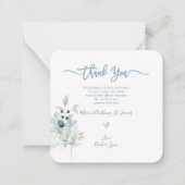 ベビーシャワーありがとうDIYカラースクリプトノートカード ノートカード (裏面)