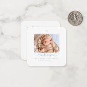 ベビーシャワーありがとうDIYカラースクリプト ノートカード (正面/裏面インサイチュ)