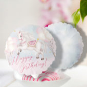 ベビーシャワーおとぎ話ポニースタズピンクバルーン エンクロージャーカード