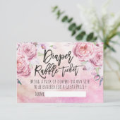 ベビーシャワーおむつくじチケット ボヘミアンフラワー 招待状 (スタンド正面)