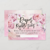 ベビーシャワーおむつくじチケット ボヘミアンフラワー 招待状 (正面/裏面)