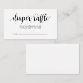 ベビーシャワーおむつラッフモダンル、素朴黒 エンクロージャーカード (正面/裏面)