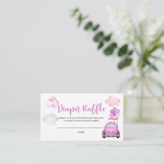 ベビーシャワーおむつラッフルエンクロージャカードでドライブ エンクロージャーカード (スタンド正面)