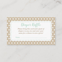ベビーシャワーおむつラッフルカード | ミントとタン エンクロージャーカード