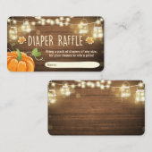 ベビーシャワーおむつラッフルカー素朴ドカボチャ エンクロージャーカード (正面/裏面)