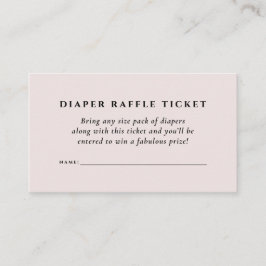ベビーシャワーおむつラッフルシンプルチケットエレガント エンクロージャーカード