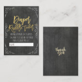 ベビーシャワーおむつラッフルチケットフローラシャルボード エンクロージャーカード (正面/裏面)