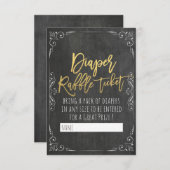 ベビーシャワーおむつラッフルチケットフローラシャルボード 招待状 (正面/裏面)