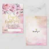 ベビーシャワーおむつラッフルチケットボヘミアンフラワーズ エンクロージャーカード (正面/裏面)