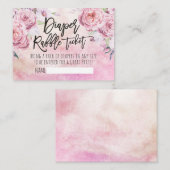ベビーシャワーおむつラッフルチケットボヘミアンフラワーズ エンクロージャーカード (正面/裏面)
