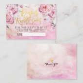 ベビーシャワーおむつラッフルチケットボヘミアンフラワーズ エンクロージャーカード (正面/裏面)