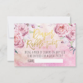 ベビーシャワーおむつラッフルチケットボヘミアンフラワーズ 招待状