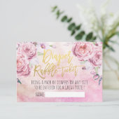 ベビーシャワーおむつラッフルチケットボヘミアンフラワーズ 招待状 (スタンド正面)