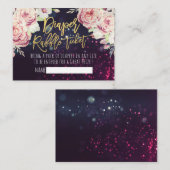 ベビーシャワーおむつラッフルチケットボホフローラライト エンクロージャーカード (正面/裏面)