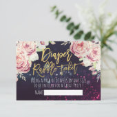 ベビーシャワーおむつラッフルチケットボホフローラライト 招待状 (スタンド正面)