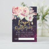 ベビーシャワーおむつラッフルチケットボホフローラライト 招待状 (スタンド正面)