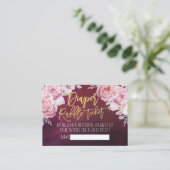 ベビーシャワーおむつラッフルチケットボホフローラ赤 エンクロージャーカード (スタンド正面)