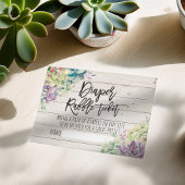 ベビーシャワーおむつラッフルチケット多肉木材 エンクロージャーカード