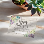 ベビーシャワーおむつラッフルチケット多肉木材 エンクロージャーカード