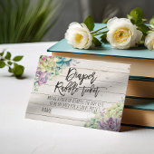 ベビーシャワーおむつラッフルチケット多肉木材 エンクロージャーカード