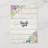 ベビーシャワーおむつラッフルチケット多肉木材 エンクロージャーカード (裏面)