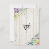 ベビーシャワーおむつラッフルチケット多肉木材 招待状 (裏面)