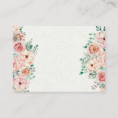 ベビーシャワーおむつラッフルチケット水彩フローラ エンクロージャーカード (裏面)