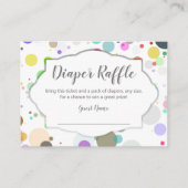 ベビーシャワーおむつラッフルチケット、水玉模様 エンクロージャーカード (正面)