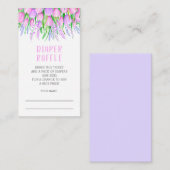 ベビーシャワーおむつラッフルフローララベンダーチューリップ エンクロージャーカード (正面/裏面)