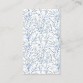 ベビーシャワーおむつラッフルブルーライン描フローラ エンクロージャーカード (裏面)