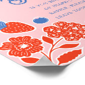 ベビーシャワーおむつラッフルベリー&フラワー ポスター (角)