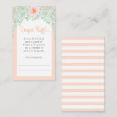 ベビーシャワーおむつラッフルユーカリフローラ桃 エンクロージャーカード (正面/裏面)