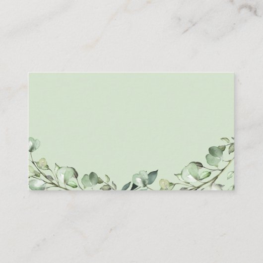 ベビーシャワーおむつラッフルユーカリ葉 エンクロージャーカード (裏面)