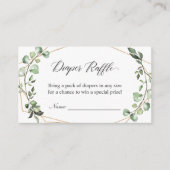 ベビーシャワーおむつラッフルユーカリ葉 エンクロージャーカード (正面)