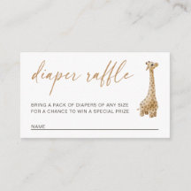ベビーシャワーおむつラッフル招待状挿入カード