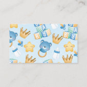 ベビーシャワーおむつラッフル男の赤ちゃん エンクロージャーカード (裏面)