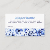 ベビーシャワーおむつラッフル絞り染めブルーシボリ エンクロージャーカード (正面)