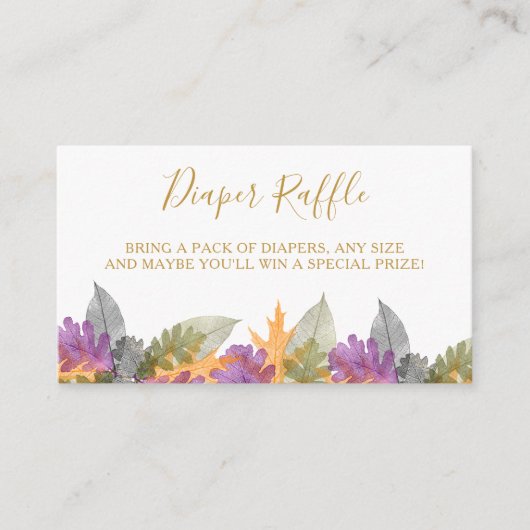 ベビーシャワーおむつラッフル10月葉日 エンクロージャーカード (正面)