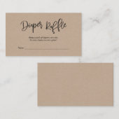 ベビーシャワーおむつラッフル、クリエイティブ素朴台本 エンクロージャーカード (正面/裏面)