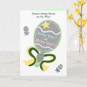 ベビーシャワーおめでとうベビーラトル カード (黄色い花)