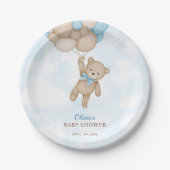 ベビーシャワーおめでとう We Can Bearly Wait ペーパープレート (正面)