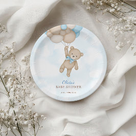 ベビーシャワーおめでとう We Can Bearly Wait ペーパープレート