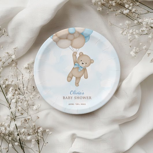 ベビーシャワーおめでとう We Can Bearly Wait ペーパープレート