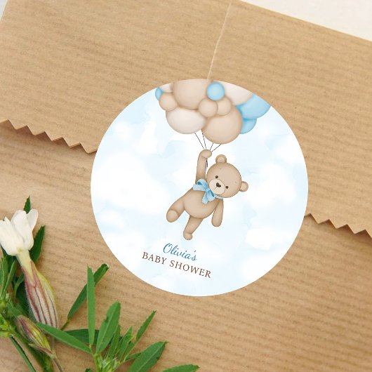 ベビーシャワーおめでとう We Can Bearly Wait ラウンドシール