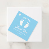 ベビーシャワーおもしろいトレンディーそのボーイブルーホワイト足 フェイバータグ (インサイチュ)