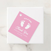 ベビーシャワーおもしろいトレンディーその女の子ピンクホワイト足 フェイバータグ (インサイチュ)